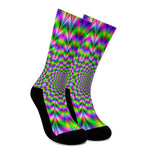 Neon Psychedelic Optical Illusion Crew Socks