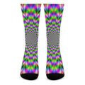 Neon Psychedelic Optical Illusion Crew Socks