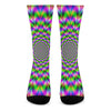 Neon Psychedelic Optical Illusion Crew Socks