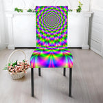 Neon Psychedelic Optical Illusion Dining Chair Slipcover