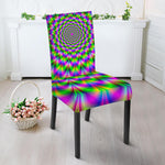 Neon Psychedelic Optical Illusion Dining Chair Slipcover