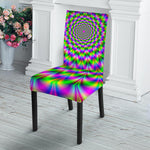 Neon Psychedelic Optical Illusion Dining Chair Slipcover