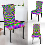 Neon Psychedelic Optical Illusion Dining Chair Slipcover