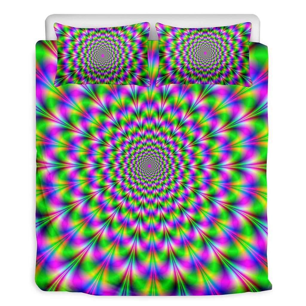 Neon Psychedelic Optical Illusion Duvet Cover Bedding Set