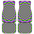 Neon Psychedelic Optical Illusion Front and Back Car Floor Mats