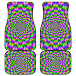 Neon Psychedelic Optical Illusion Front and Back Car Floor Mats