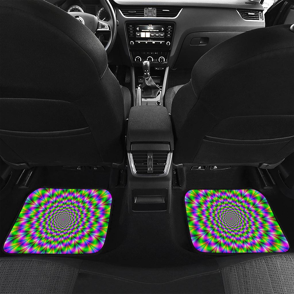 Neon Psychedelic Optical Illusion Front and Back Car Floor Mats