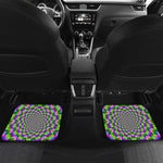 Neon Psychedelic Optical Illusion Front and Back Car Floor Mats