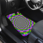 Neon Psychedelic Optical Illusion Front and Back Car Floor Mats
