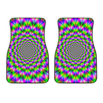 Neon Psychedelic Optical Illusion Front Car Floor Mats