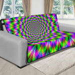 Neon Psychedelic Optical Illusion Futon Protector