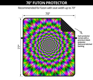 Neon Psychedelic Optical Illusion Futon Protector