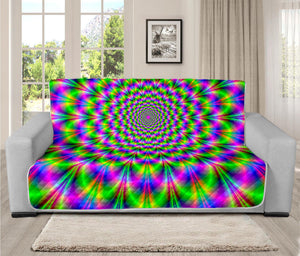 Neon Psychedelic Optical Illusion Futon Protector