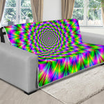 Neon Psychedelic Optical Illusion Futon Protector