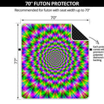 Neon Psychedelic Optical Illusion Futon Protector