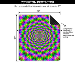 Neon Psychedelic Optical Illusion Futon Protector