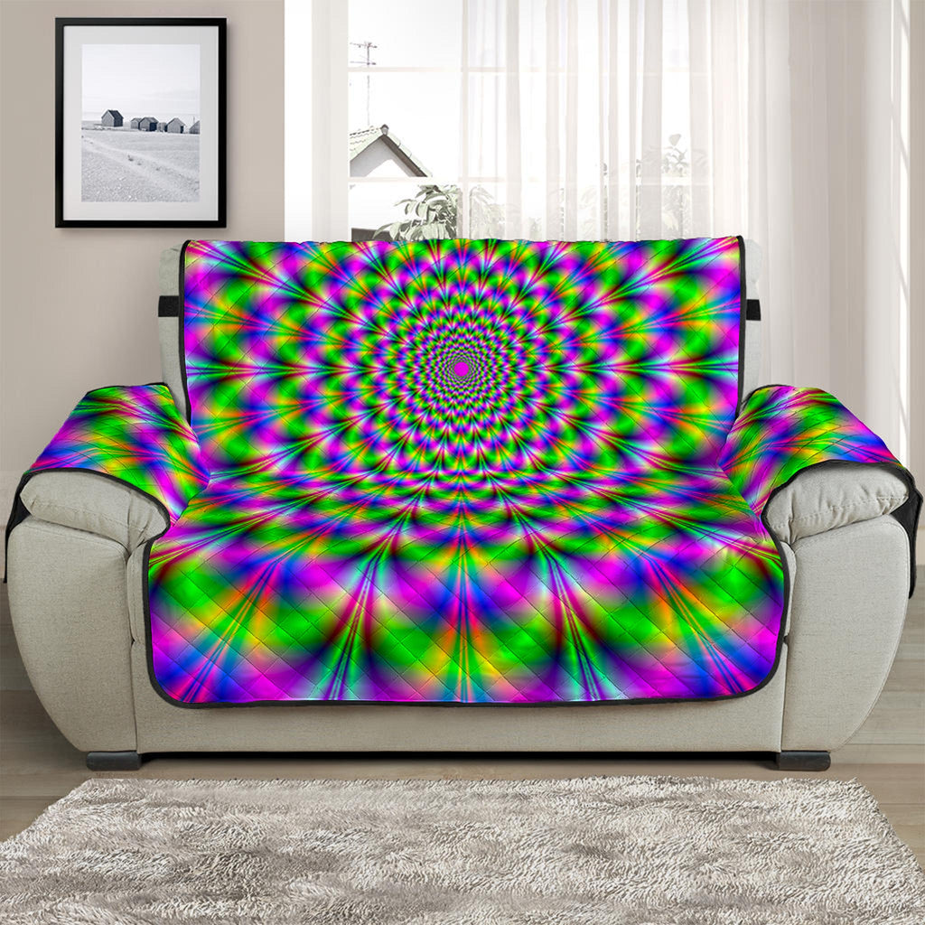 Neon Psychedelic Optical Illusion Half Sofa Protector