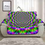 Neon Psychedelic Optical Illusion Half Sofa Protector