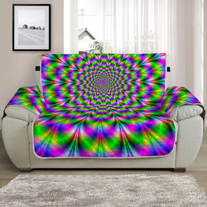 Neon Psychedelic Optical Illusion Half Sofa Protector