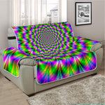 Neon Psychedelic Optical Illusion Half Sofa Protector