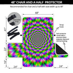 Neon Psychedelic Optical Illusion Half Sofa Protector