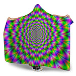 Neon Psychedelic Optical Illusion Hooded Blanket