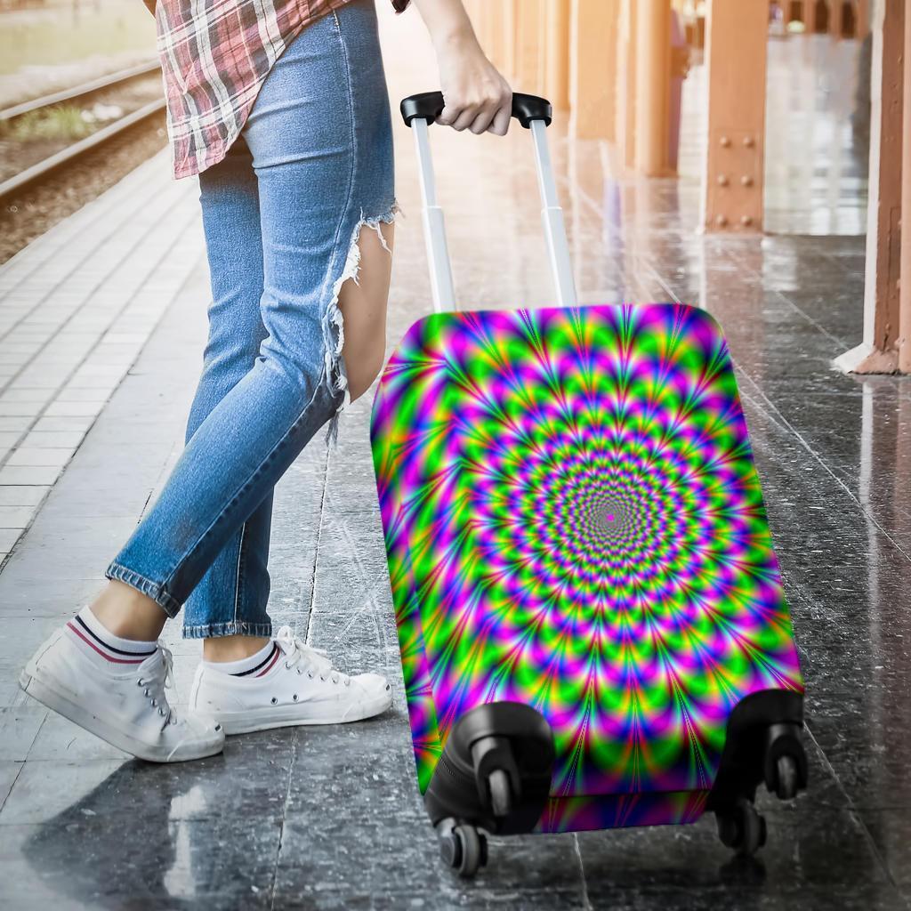 Neon Psychedelic Optical Illusion Luggage Cover GearFrost
