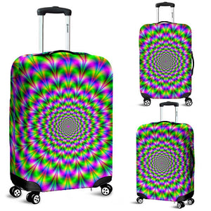 Neon Psychedelic Optical Illusion Luggage Cover GearFrost