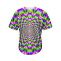 Neon Psychedelic Optical Illusion Men's Baseball Jersey