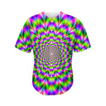 Neon Psychedelic Optical Illusion Men's Baseball Jersey