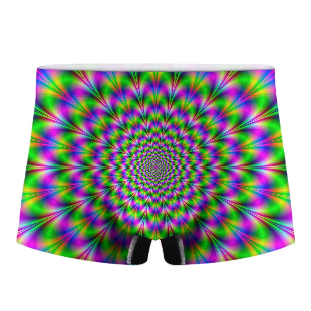 Neon Psychedelic Optical Illusion Men's Boxer Briefs