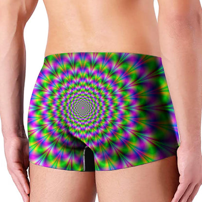 Neon Psychedelic Optical Illusion Men's Boxer Briefs