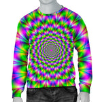 Neon Psychedelic Optical Illusion Men's Crewneck Sweatshirt GearFrost