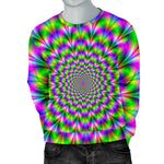 Neon Psychedelic Optical Illusion Men's Crewneck Sweatshirt GearFrost