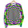 Neon Psychedelic Optical Illusion Men's Crewneck Sweatshirt GearFrost