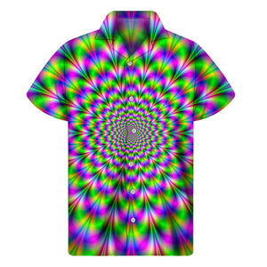 Neon Psychedelic Optical Illusion Men's Short Sleeve Shirt