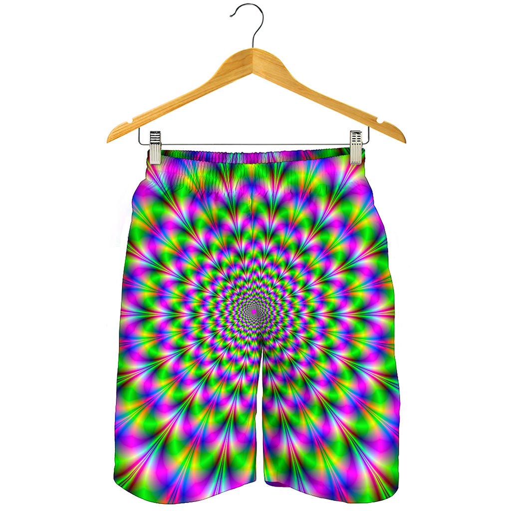Neon Psychedelic Optical Illusion Men's Shorts