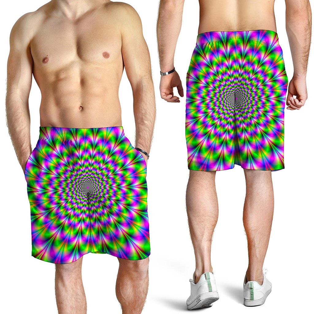 Neon Psychedelic Optical Illusion Men's Shorts