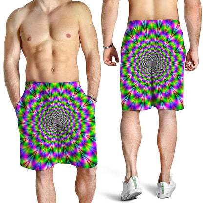 Neon Psychedelic Optical Illusion Men's Shorts