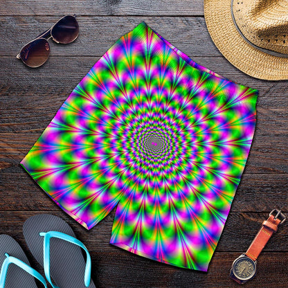 Neon Psychedelic Optical Illusion Men's Shorts