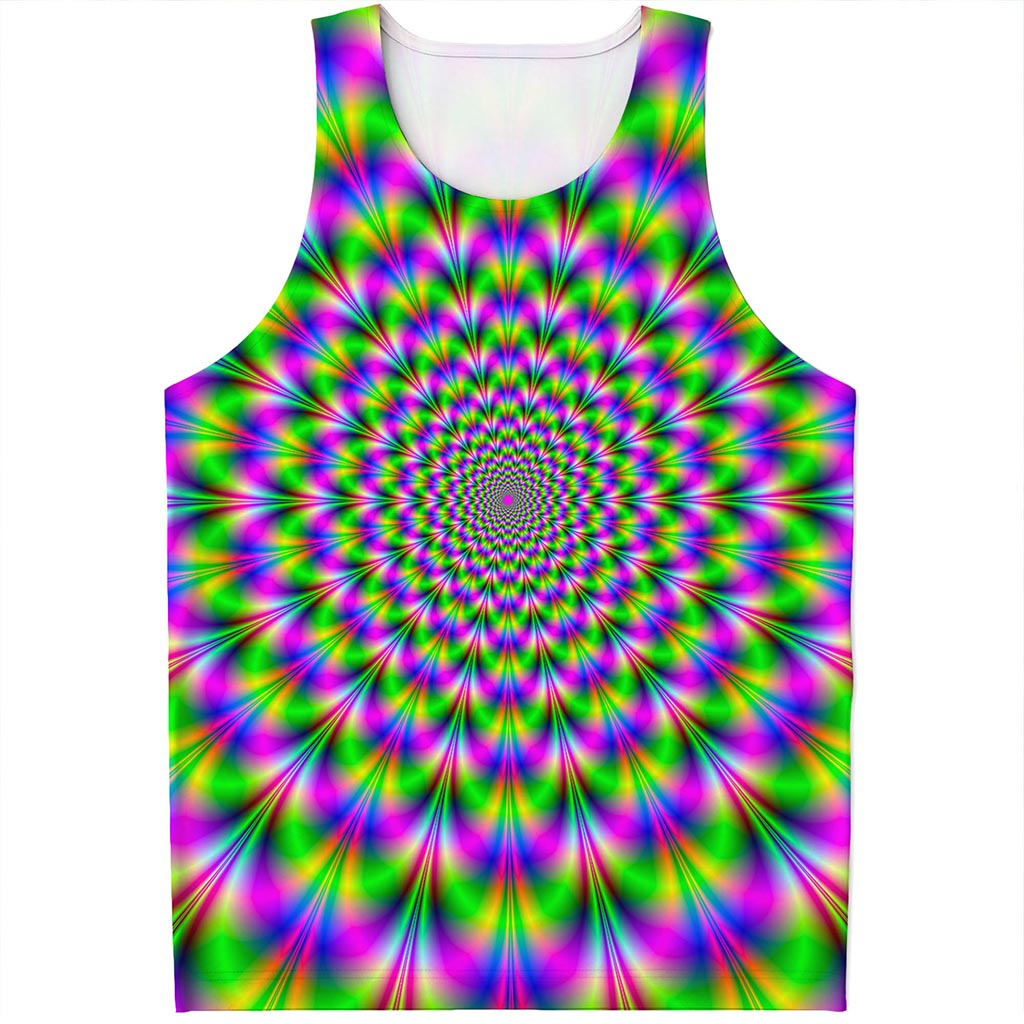 Neon Psychedelic Optical Illusion Men's Tank Top