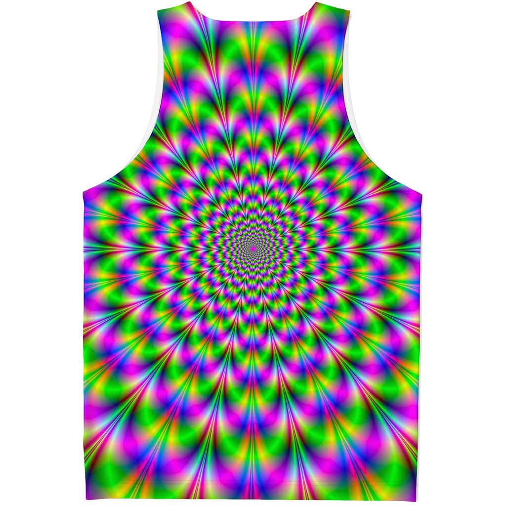 Neon Psychedelic Optical Illusion Men's Tank Top