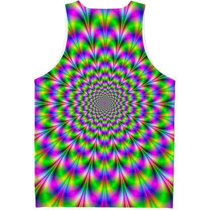 Neon Psychedelic Optical Illusion Men's Tank Top
