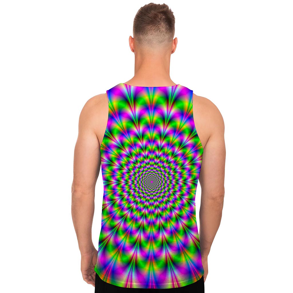 Neon Psychedelic Optical Illusion Men's Tank Top