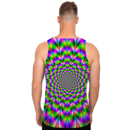 Neon Psychedelic Optical Illusion Men's Tank Top