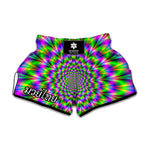 Neon Psychedelic Optical Illusion Muay Thai Boxing Shorts