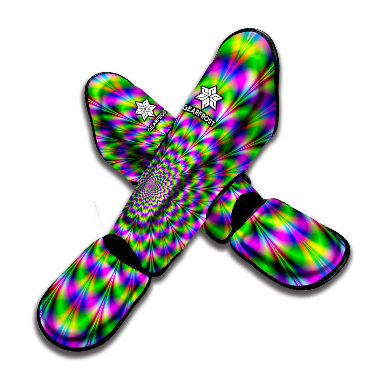 Neon Psychedelic Optical Illusion Muay Thai Shin Guard