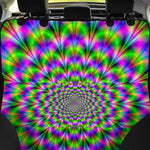 Neon Psychedelic Optical Illusion Pet Car Back Seat Cover