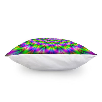 Neon Psychedelic Optical Illusion Pillow Cover