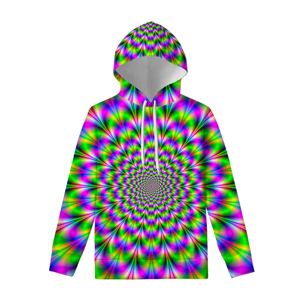 Neon Psychedelic Optical Illusion Pullover Hoodie